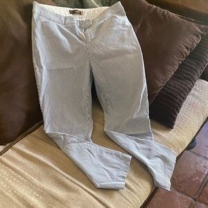 crosby Blue & White Striped Ankle Pants